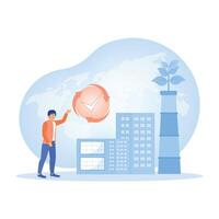 Sustainable business growth with the concept of environmental and corporate responsibility. vector