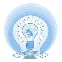 Sustainable energy concept depicting renewable resources in a light bulb icon. vector
