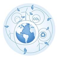 The concept of sustainable development with environmentally friendly and recycling technology. vector