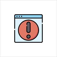 A computer screen with an exclamation mark on it vector