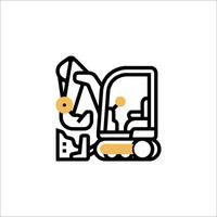 A line drawing of a construction machine vector