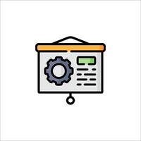 A box with gears on it and a clock on it vector