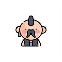 A cartoon man with a mustache and a moustache vector