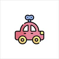 A pink car with a robot on top vector