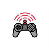 A game controller icon with a red dot vector