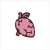 An illustration of a broken heart vector