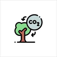 A tree with a co2 symbol on it vector
