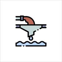 Water pipe with water coming out of it icon vector