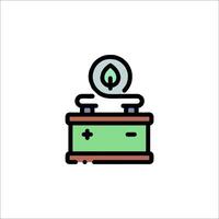 A green light on a table with a clock on it vector
