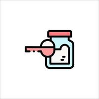 A jar with a spoon and a spoon inside it vector