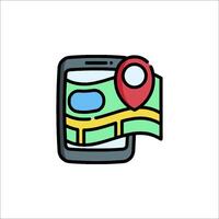 Mobile map icon illustration vector