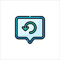 A blue and green arrow icon with a circular arrow vector