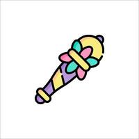 A colorful wand with a flower on it vector