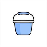 A blue container with a lid on it vector