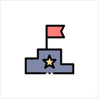 A star flag on top of a building icon vector