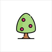 A cartoon tree with pink dots on it vector