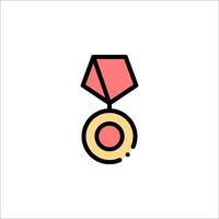 A medal icon with a red ribbon vector