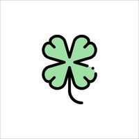 A four leaf clover icon in green on a white background vector