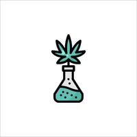 A marijuana plant in a flask icon vector