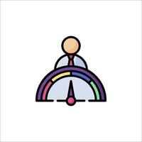 A man sitting on a meter with a rainbow on it vector