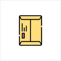 A yellow envelope icon on a white background vector