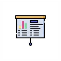 A presentation board with a bar chart on it vector