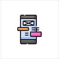 Email icon on a smartphone with a message vector