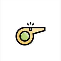 A whistle icon with a green object vector