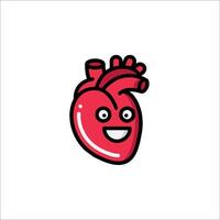 A cartoon heart with a smile on it vector