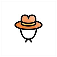 A hat icon with a man in it vector