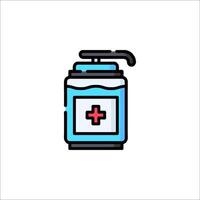 A bottle of hand sanitizer with a cross on it vector