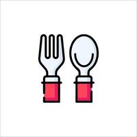 Fork and spoon icon illustration vector