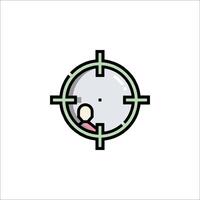 A person looking through a scope icon vector