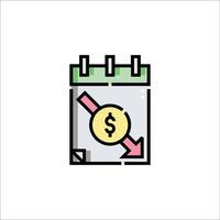A calendar with a dollar sign on it vector