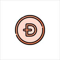 The letter g in a circle with an orange outline vector