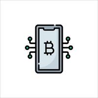 Bitcoin icon on smartphone vector