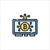 Bitcoin icon on white background vector