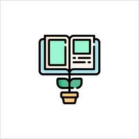 A book with a plant in it on a white background vector