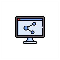 A computer monitor with a graph on it vector