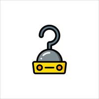 A yellow and black car with a question mark on it vector