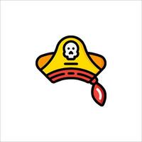 A pirate hat with a skull on it vector