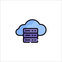 A cloud with a stack of servers on it vector