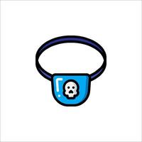 A skull and crossbones in a blue bandana vector