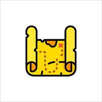 A yellow bag with a map on it vector