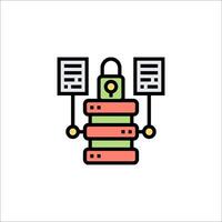 A stack of paper with a padlock on top vector