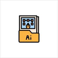 A file folder with an image of an ai icon vector