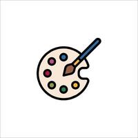 Paint brush icon with palette on white background vector