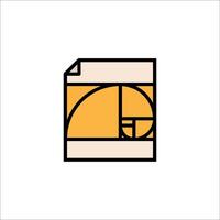 A golden ratio icon on a white background vector