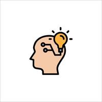 A person with a light bulb in their head vector