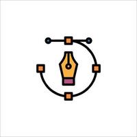 A pen and pencil icon in a circle vector